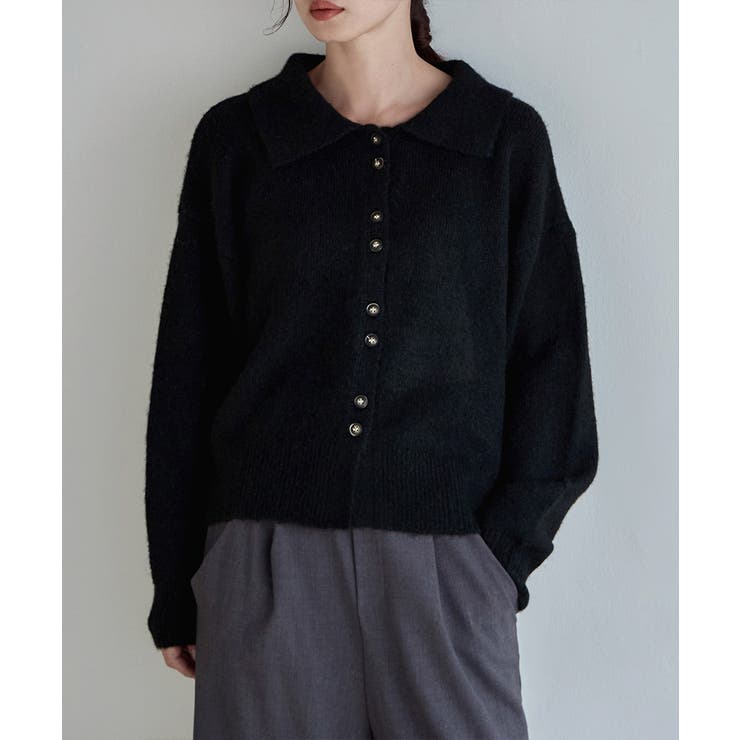 etoll エトル ポロ襟ショートニットカーディガン | Fashion Letter | 詳細画像12 
