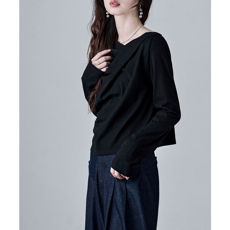 etoll エトル フロントドレープデザイントップス | Fashion Letter | 詳細画像3 