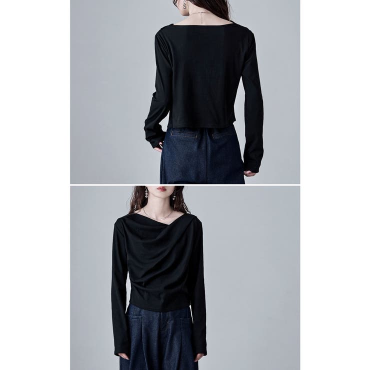 etoll エトル フロントドレープデザイントップス | Fashion Letter | 詳細画像4 