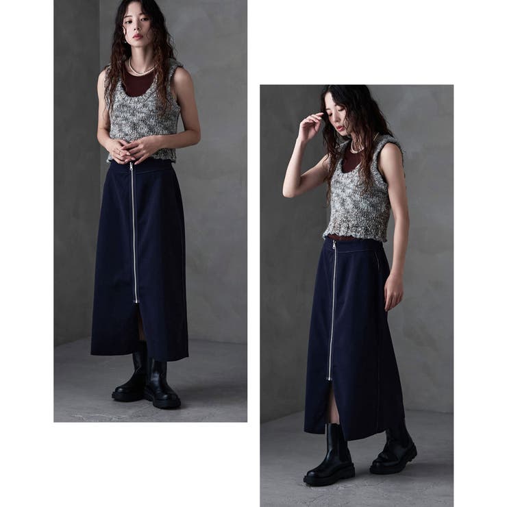 etoll エトル リバーシブルバイカラーZIPタイトスカート | Fashion Letter | 詳細画像10 