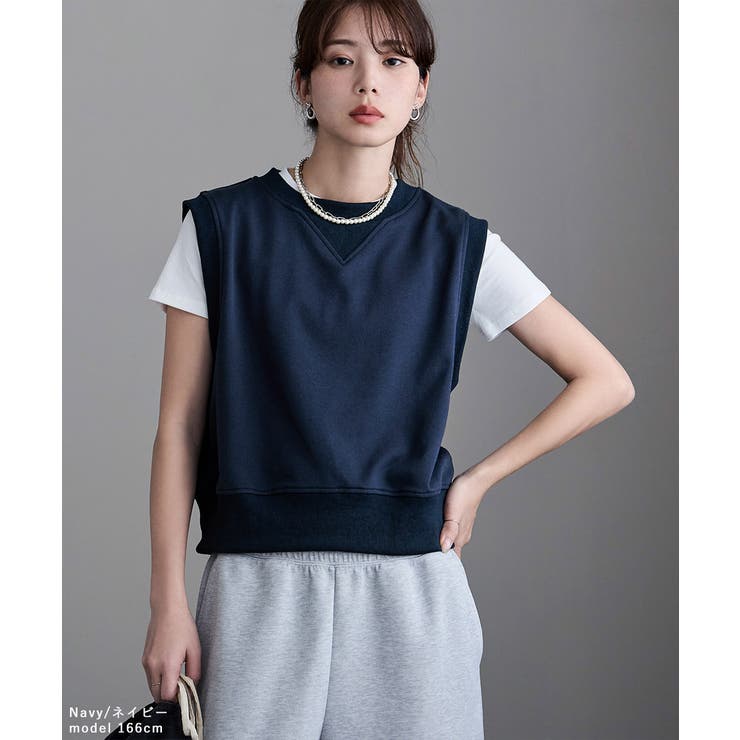 etoll エトル 裏毛Vガゼットスウェットベスト | Fashion Letter | 詳細画像2 