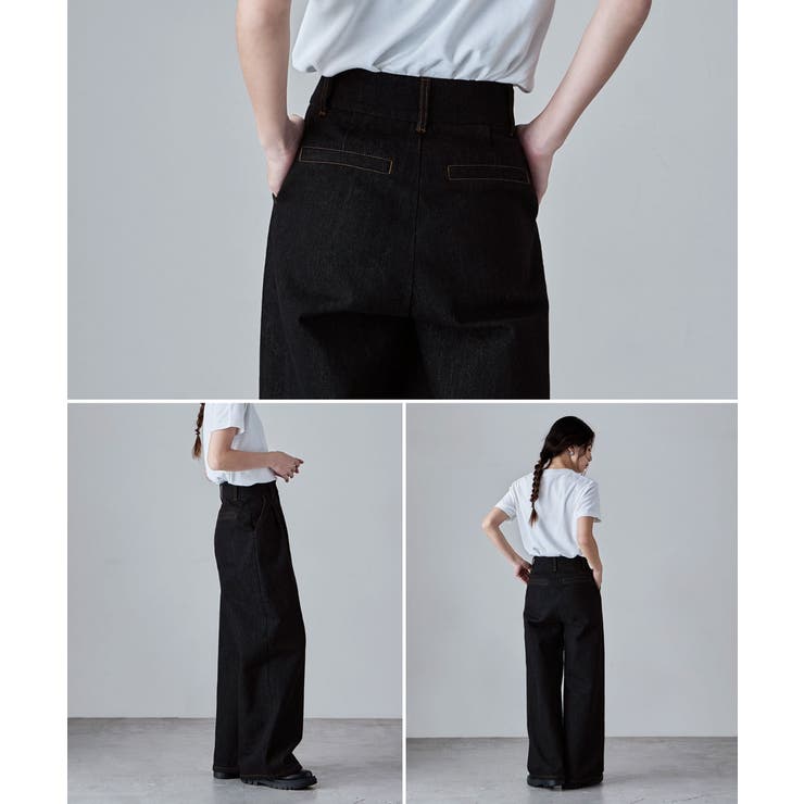 etoll エトル ロウデニムウエストタックワイドパンツ | Fashion Letter | 詳細画像8 