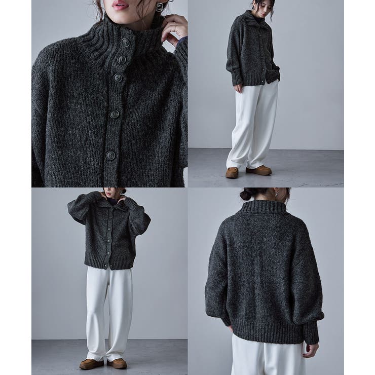 etoll エトル 2wayミックスカラーニットカーディガン | Fashion Letter | 詳細画像10 