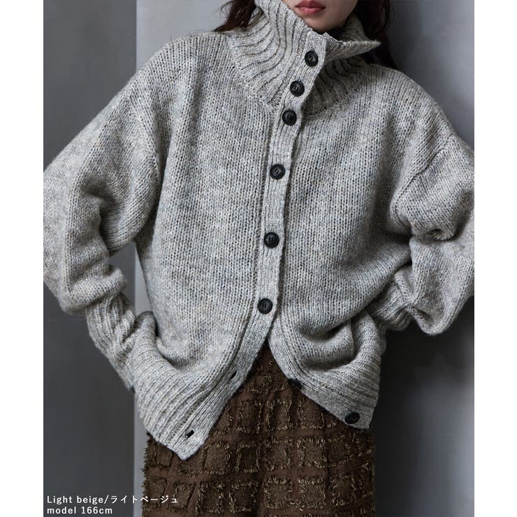 etoll エトル 2wayミックスカラーニットカーディガン | Fashion Letter | 詳細画像14 
