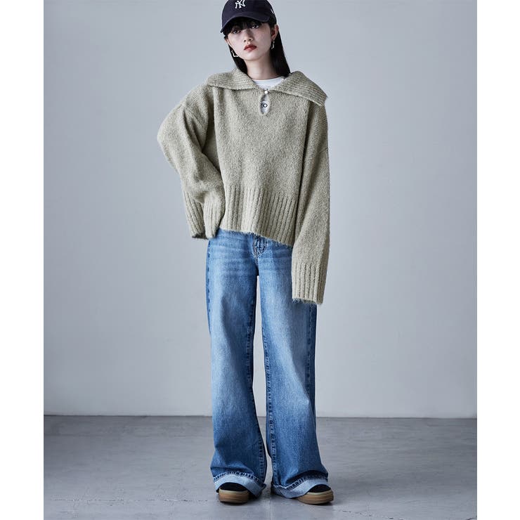 Loungedress - e♡Rさま専用アルパカニットyellow etoll エトル アルパカタッチビッグカラーニット[品番