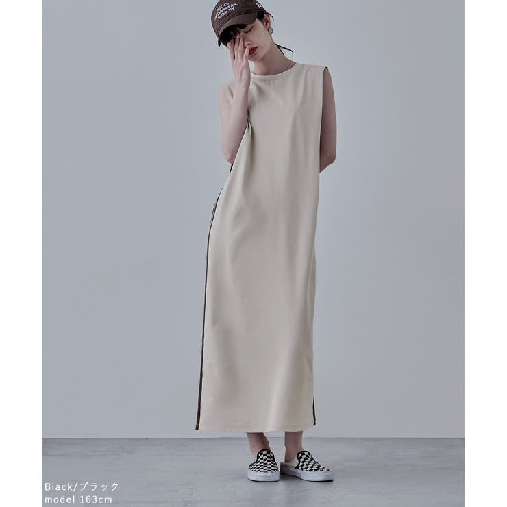 etoll エトル サイドラインスリーブレスワンピース | Fashion Letter | 詳細画像14 