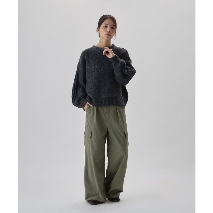 etoll エトル サイドラインスリーブミックスニットPO | Fashion Letter | 詳細画像5 