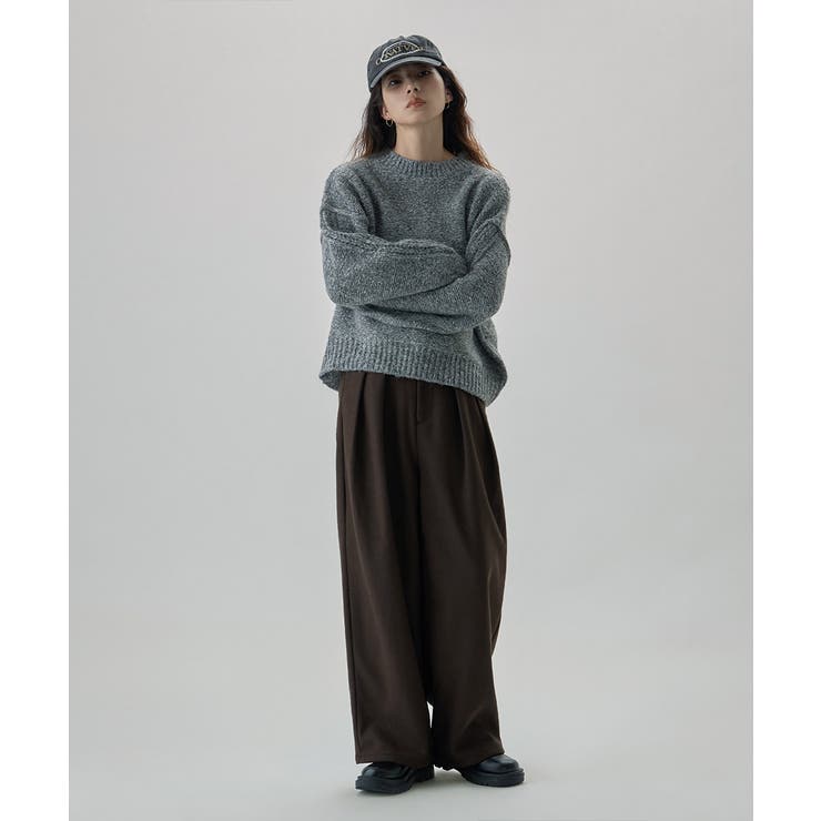 etoll エトル サイドラインスリーブミックスニットPO | Fashion Letter | 詳細画像16 