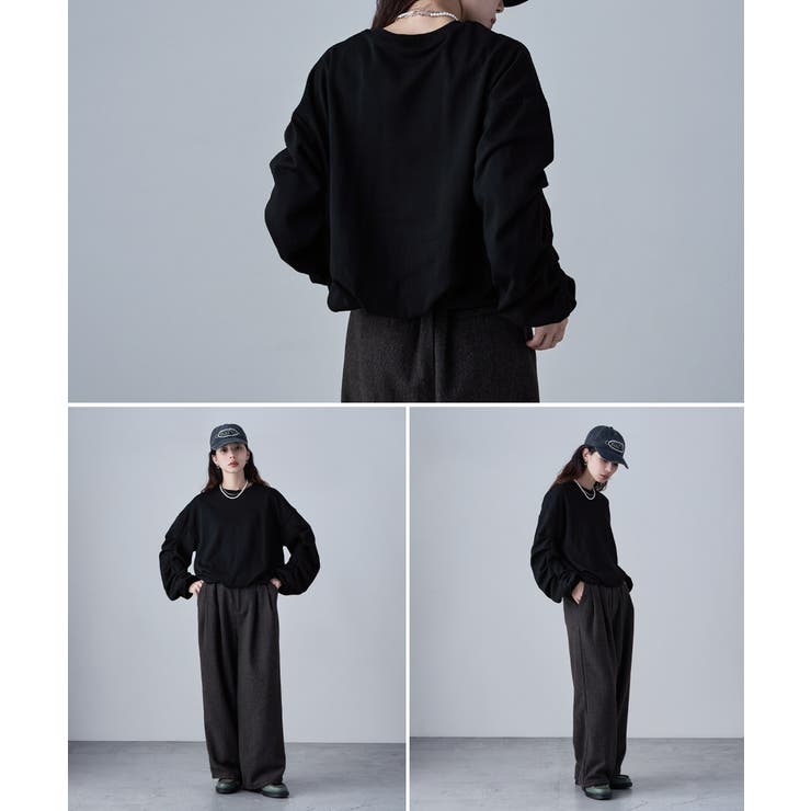 美品CELERI バルーンスリーブ 黒 スウェット etoll エトル タックスリーブバルーンスウェット[品番：FT000010691