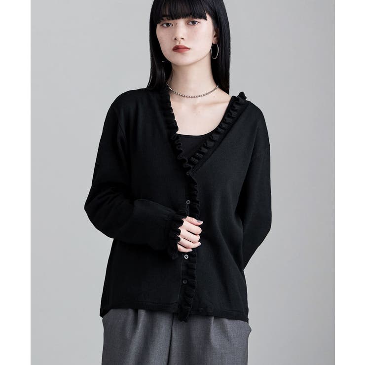 etoll エトル コットンタッチフリルカーディガン | Fashion Letter | 詳細画像3 