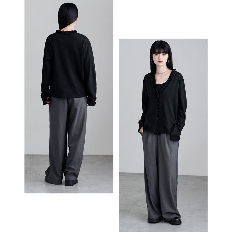 etoll エトル コットンタッチフリルカーディガン | Fashion Letter | 詳細画像4 