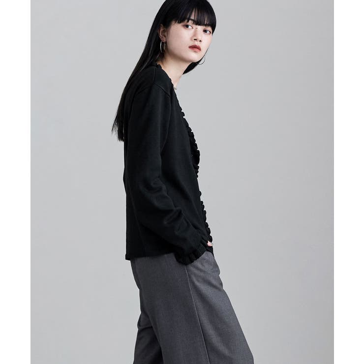 etoll エトル コットンタッチフリルカーディガン | Fashion Letter | 詳細画像5 