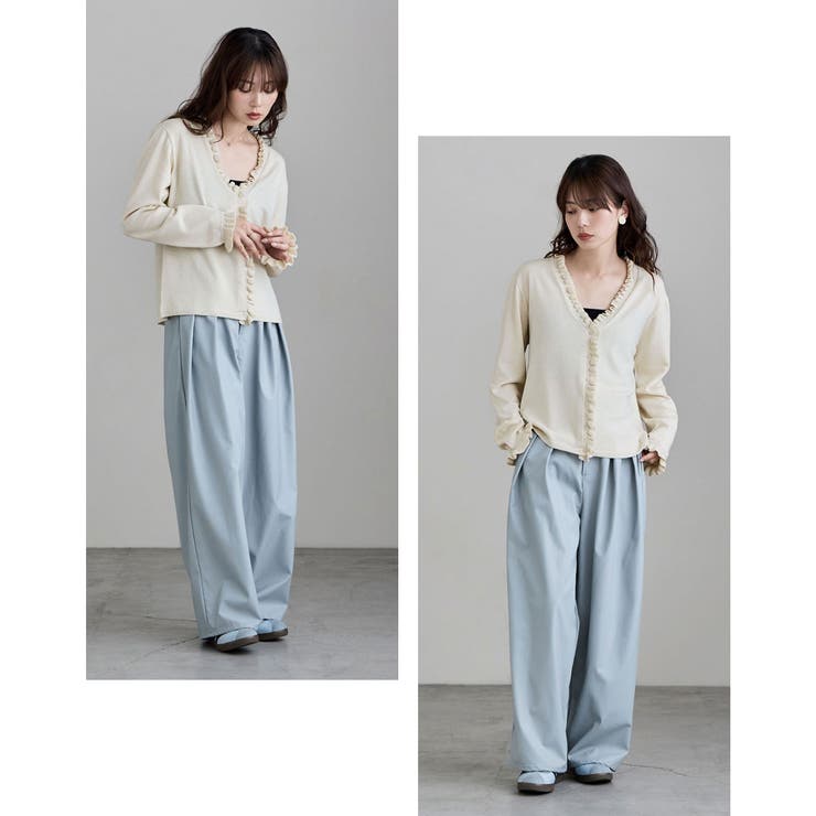 etoll エトル コットンタッチフリルカーディガン | Fashion Letter | 詳細画像8 
