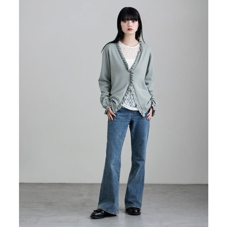 etoll エトル コットンタッチフリルカーディガン | Fashion Letter | 詳細画像17 