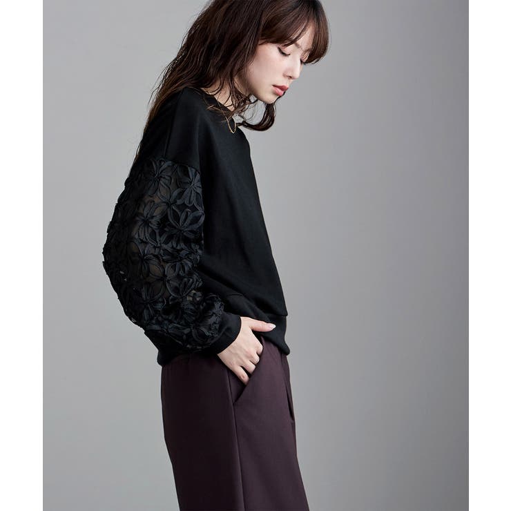 etoll エトル フラワーチュール袖ドッキングPO | Fashion Letter | 詳細画像16 