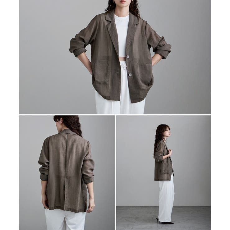 etoll エトル シアーシングルテーラードジャケット | Fashion Letter | 詳細画像7 