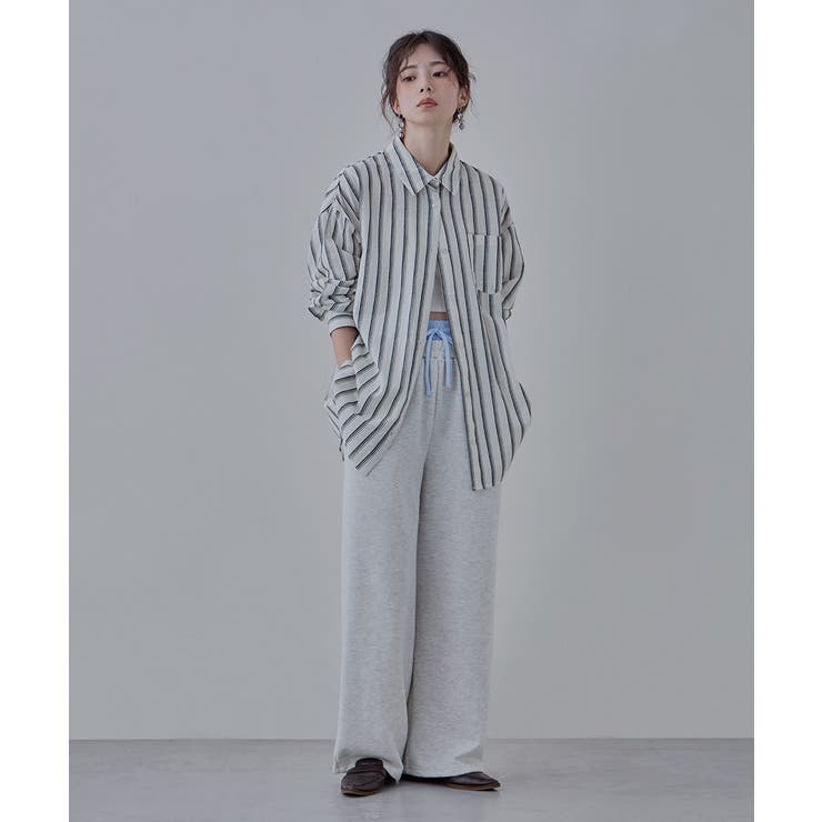 etoll エトル コットンストライプ柄オーバーシャツ | Fashion Letter | 詳細画像4 