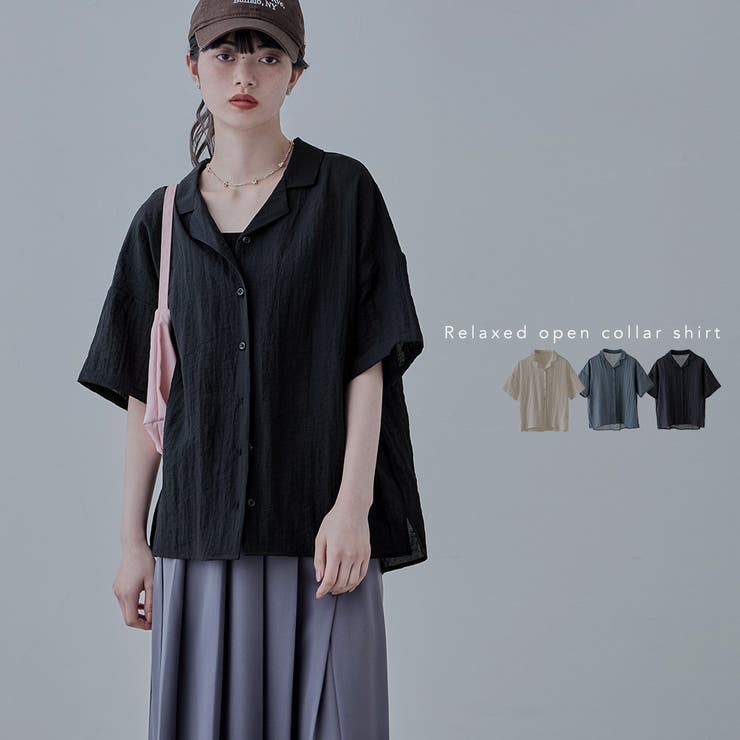 etoll エトル リラクシーオープンカラーシャツ | Fashion Letter | 詳細画像1 