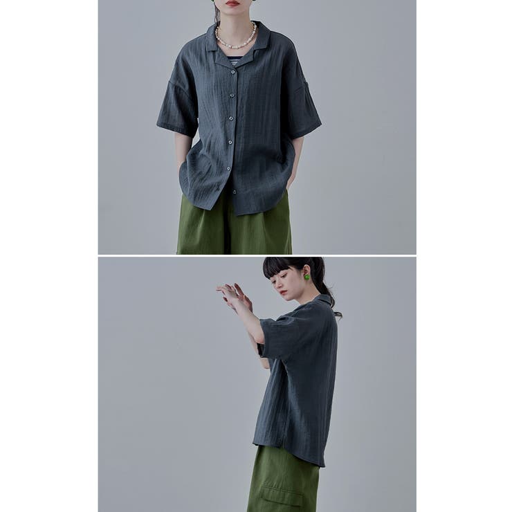 etoll エトル リラクシーオープンカラーシャツ | Fashion Letter | 詳細画像8 