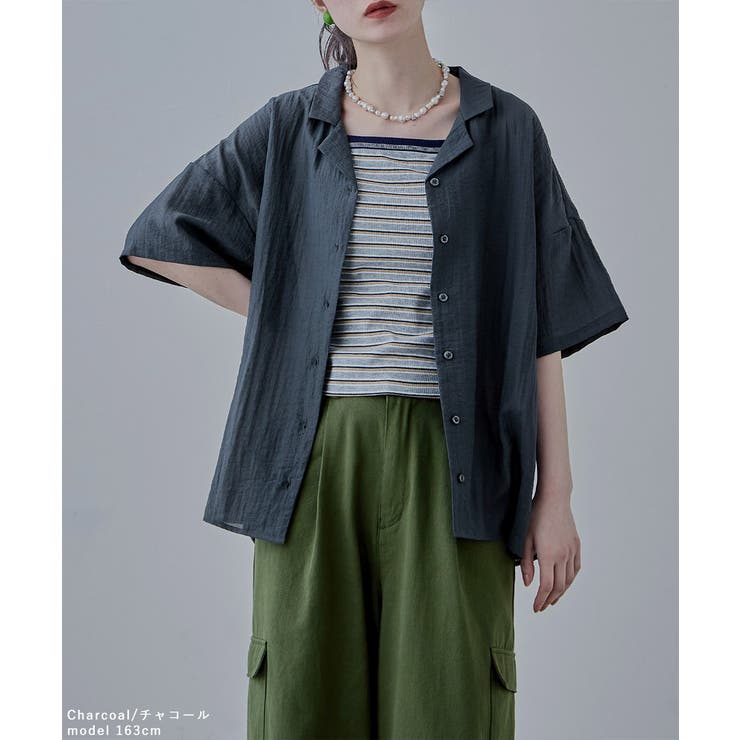 etoll エトル リラクシーオープンカラーシャツ | Fashion Letter | 詳細画像15 