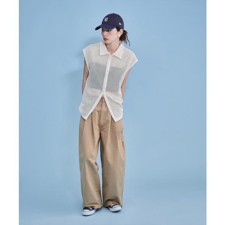 etoll エトル フレンチスリーブポロ襟メッシュニット | Fashion Letter | 詳細画像10 