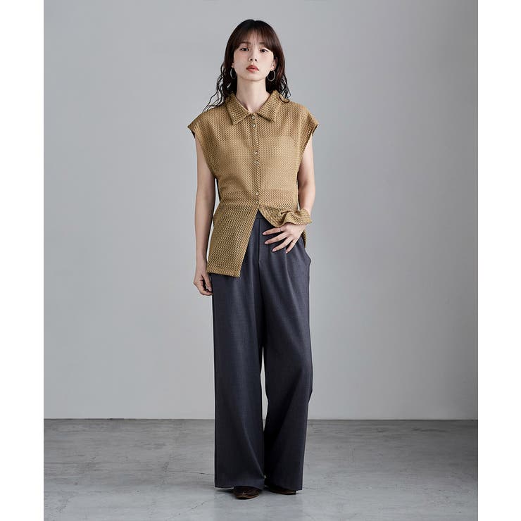 etoll エトル フレンチスリーブポロ襟メッシュニット | Fashion Letter | 詳細画像16 