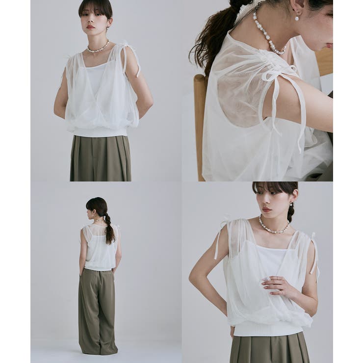 etoll エトル 2WAYリボンショルダーカシュクールPO | Fashion Letter | 詳細画像3 