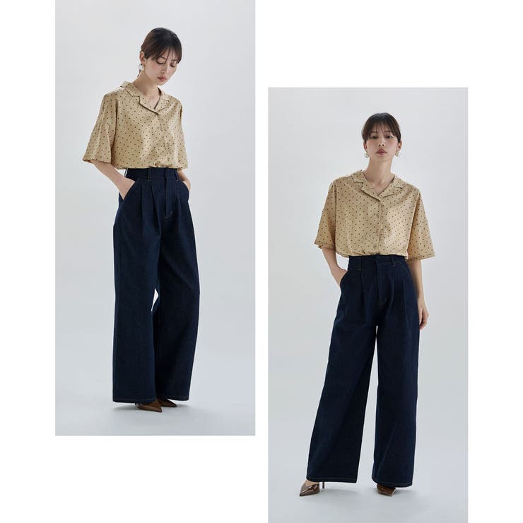 etoll エトル ポルカドットオープンカラーシャツ | Fashion Letter | 詳細画像8 