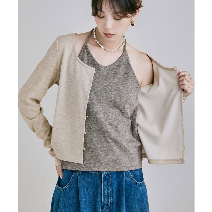 etoll エトル カシミヤタッチスムースレイヤード風トップス | Fashion Letter | 詳細画像7 