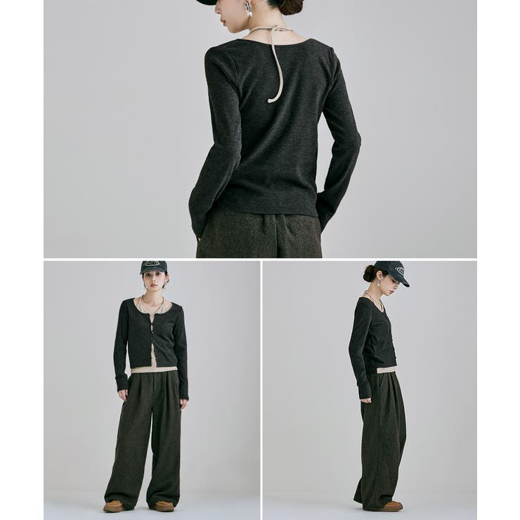 etoll エトル カシミヤタッチスムースレイヤード風トップス | Fashion Letter | 詳細画像10 