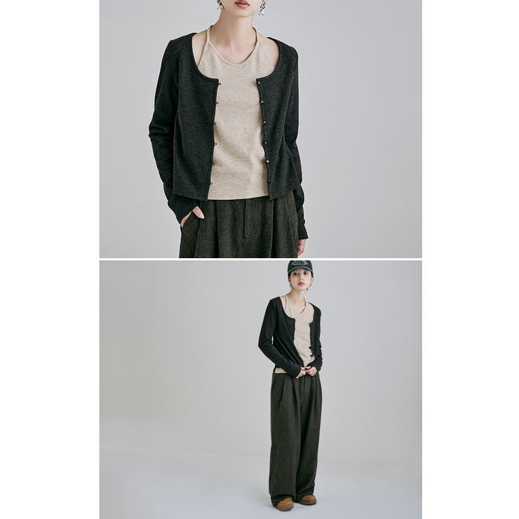 etoll エトル カシミヤタッチスムースレイヤード風トップス | Fashion Letter | 詳細画像12 