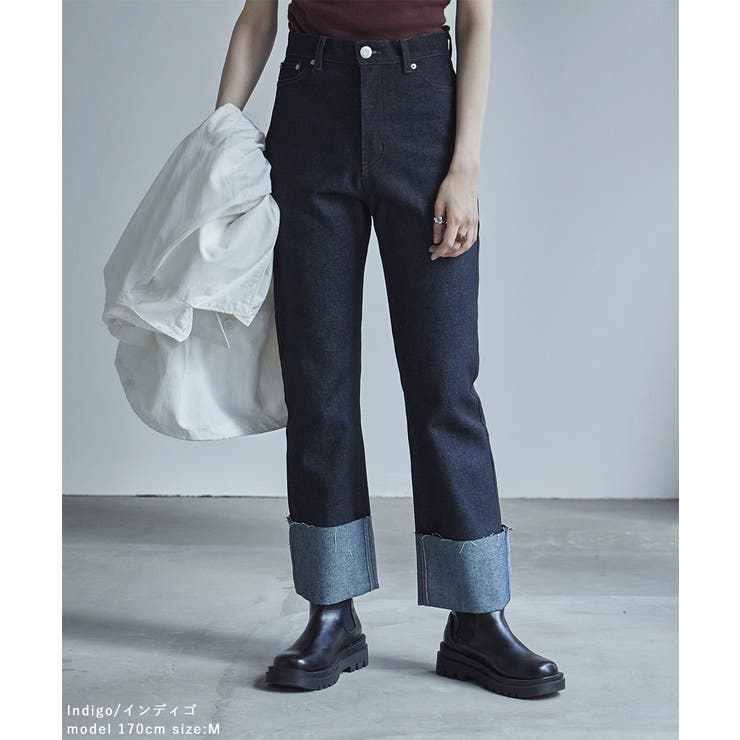 etoll エトル リジットデニムロールアップストレートパンツ | Fashion Letter | 詳細画像2