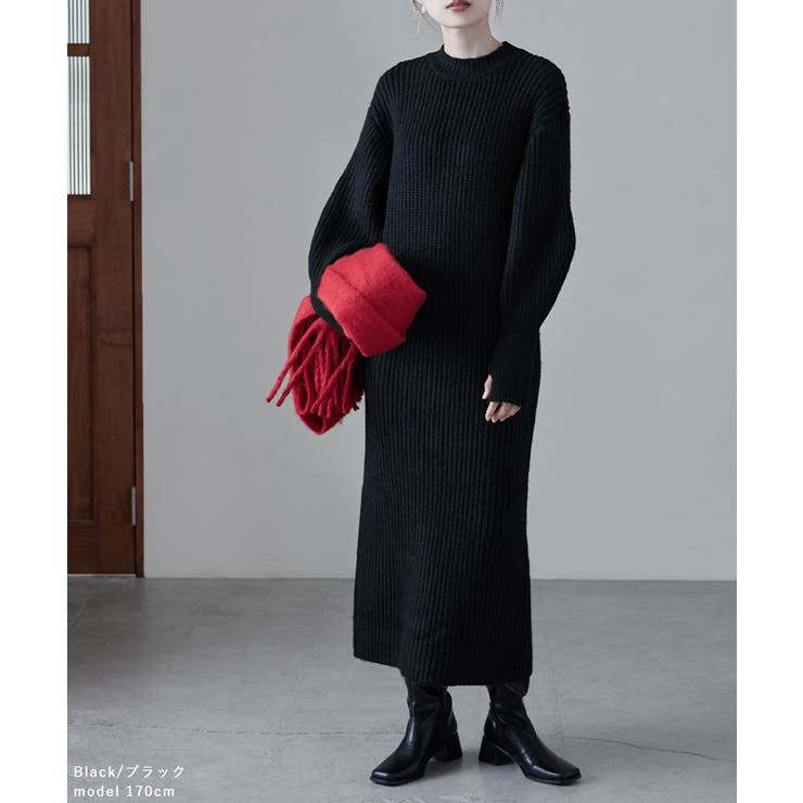 etoll エトル エアーヤーンニットワンピース[品番：FT000009006