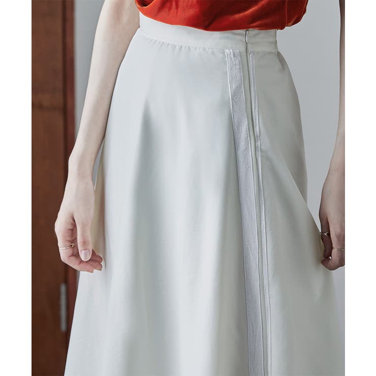 etoll エトル ナイロンサイドラインフレアスカート | Fashion Letter | 詳細画像9 