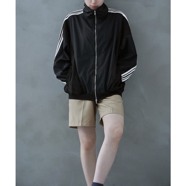 ブラック | etoll エトル サイドラインミドルトラックジャケット | Fashion Letter