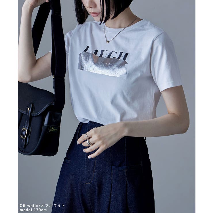 etoll エトル ロゴ×シルバー箔プリントTシャツ | Fashion Letter | 詳細画像2 