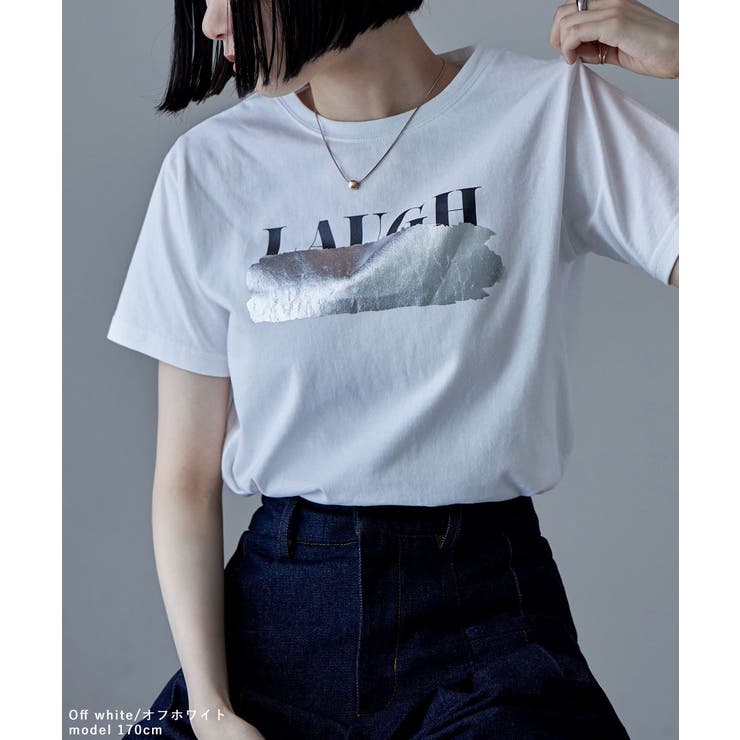 etoll エトル ロゴ×シルバー箔プリントTシャツ[品番