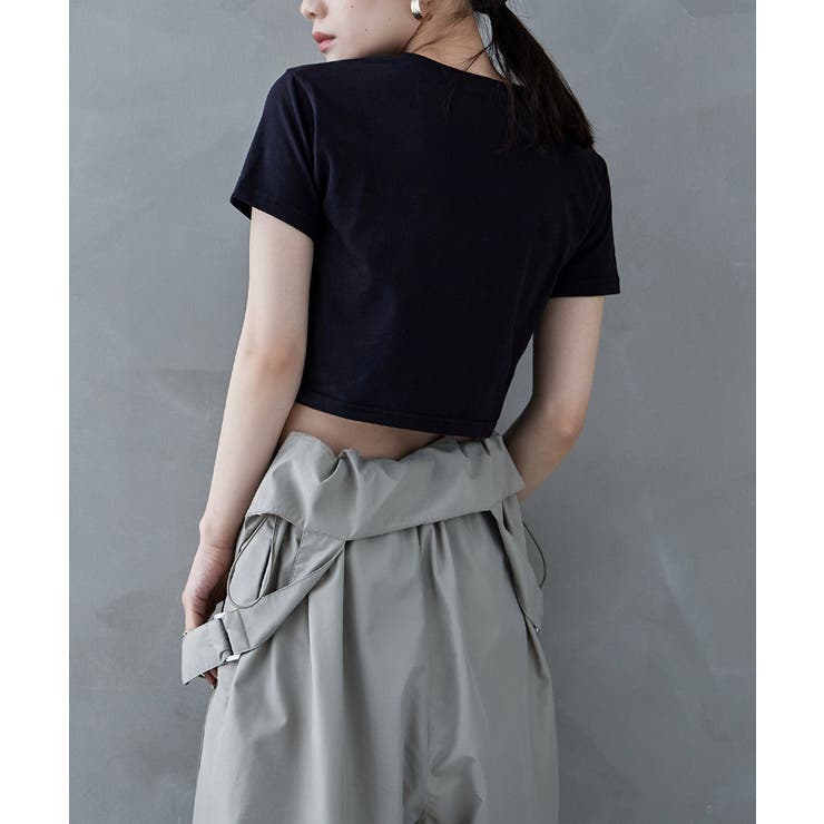 etoll エトル ハート箔プリントクロップドTシャツ | Fashion Letter | 詳細画像10