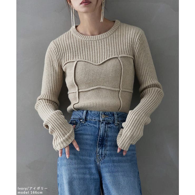 etoll エトル アルパカタッチビスチェライクリブニット[品番