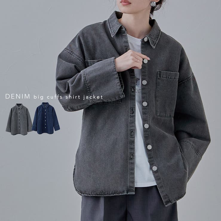 etoll エトル デニムビッグカフスシャツジャケット | Fashion Letter | 詳細画像1 