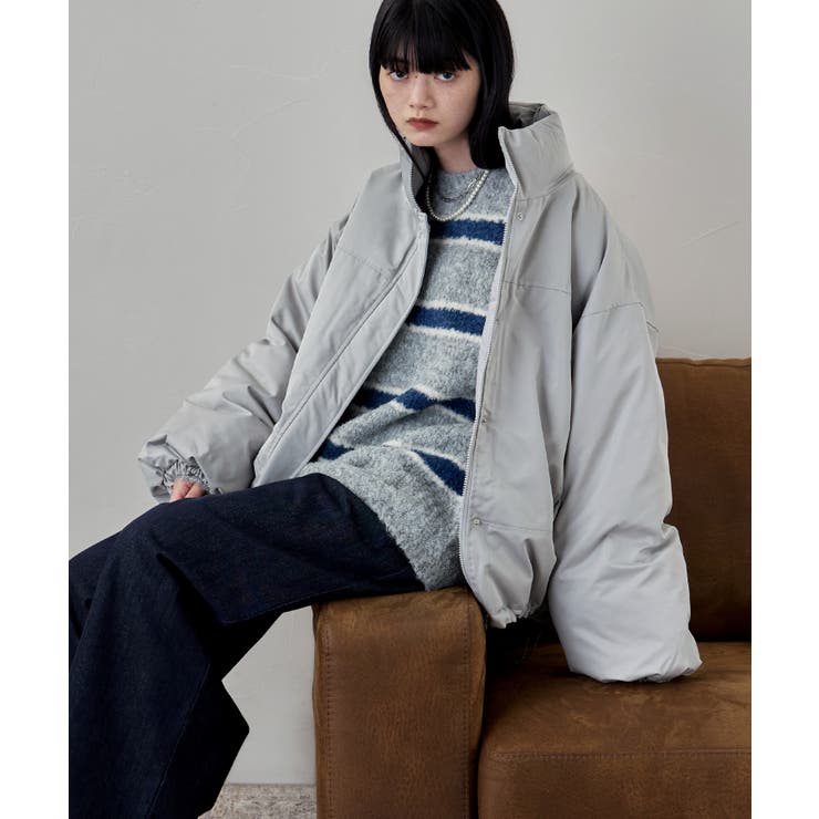 ライトブルー | etoll エトル ナイロンビッグスタンドジャケット | Fashion Letter