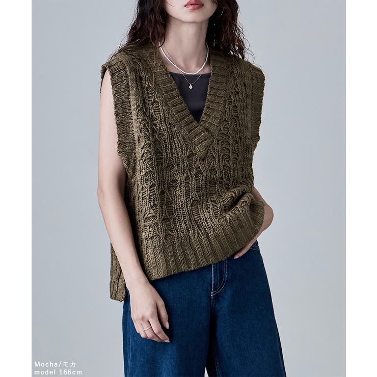 etoll エトル ロービングヤーンVネックニットベスト | Fashion Letter | 詳細画像6