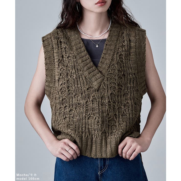 etoll エトル ロービングヤーンVネックニットベスト | Fashion Letter | 詳細画像15