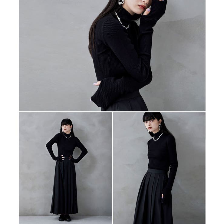 etoll エトル サムホールハイネックリブニット | Fashion Letter | 詳細画像3