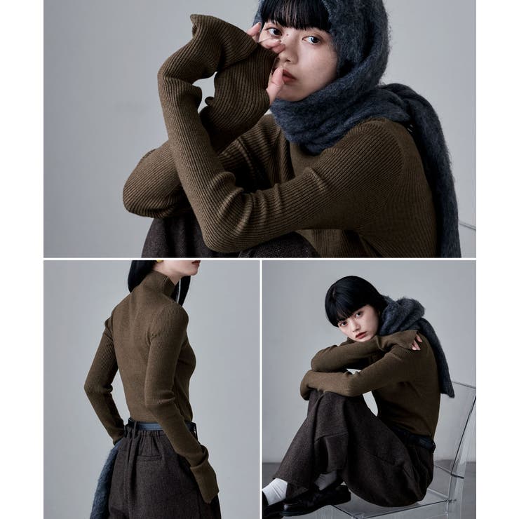 etoll エトル サムホールハイネックリブニット | Fashion Letter | 詳細画像17