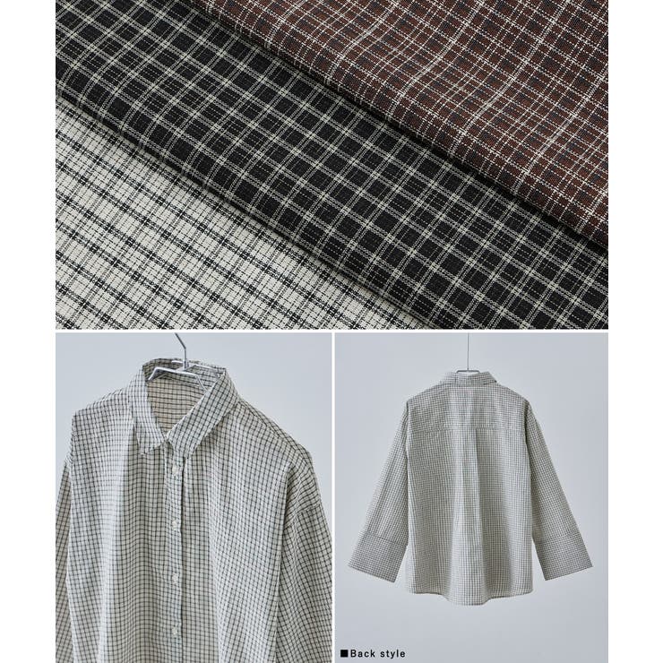 etoll エトル ワイドスリーブオーバーチェックシャツ[品番