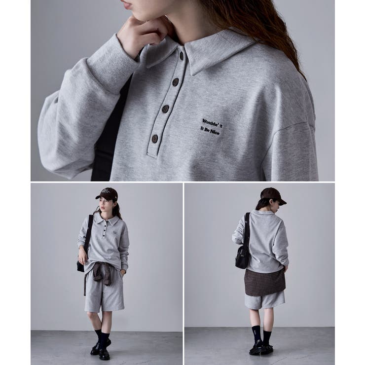 etoll エトル ポロ襟ロゴスウェット | Fashion Letter | 詳細画像17 