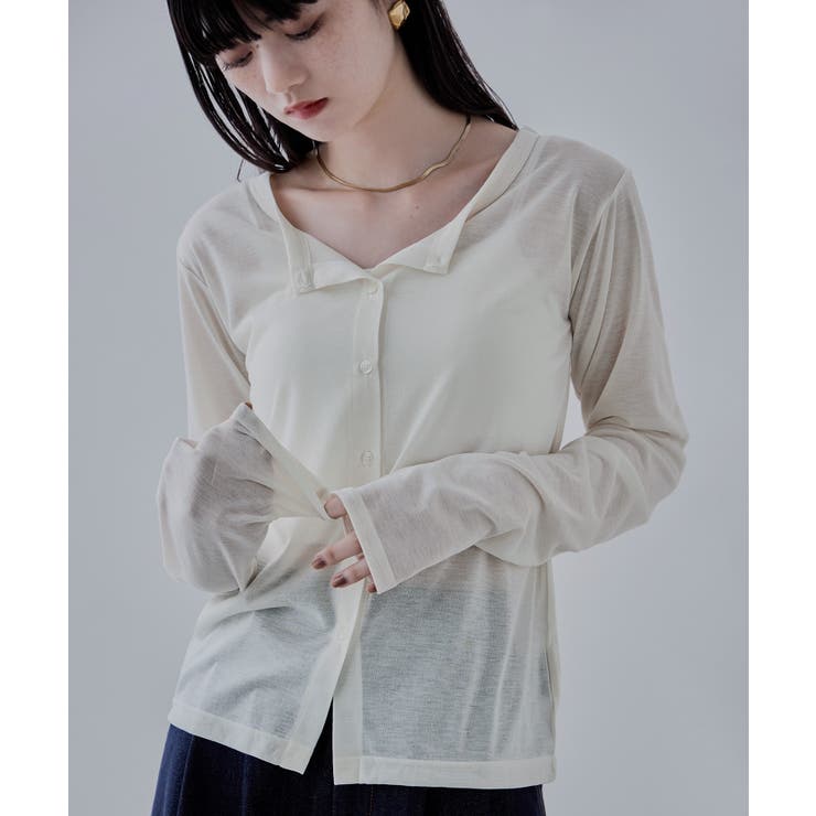 アイボリー | etoll エトル シアークルーネックカーディガン | Fashion Letter