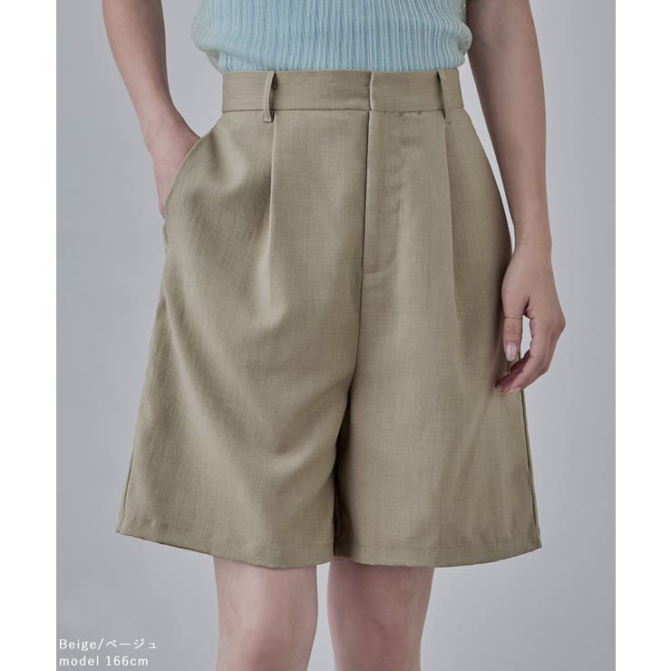 etoll エトル ヘザーエステルツイルタックハーフパンツ | Fashion Letter | 詳細画像9 