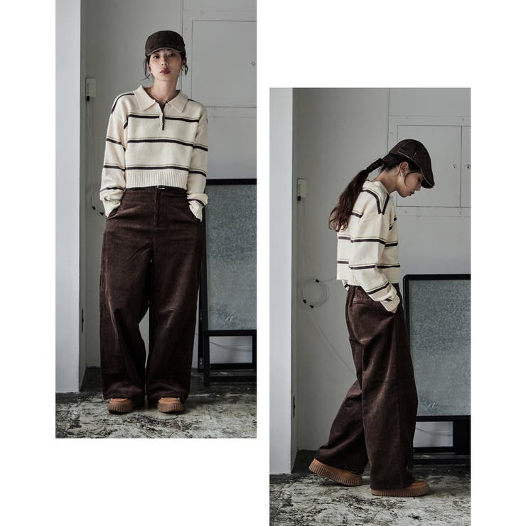 etoll エトル マルチボーダーポロ襟ニット | Fashion Letter | 詳細画像11 